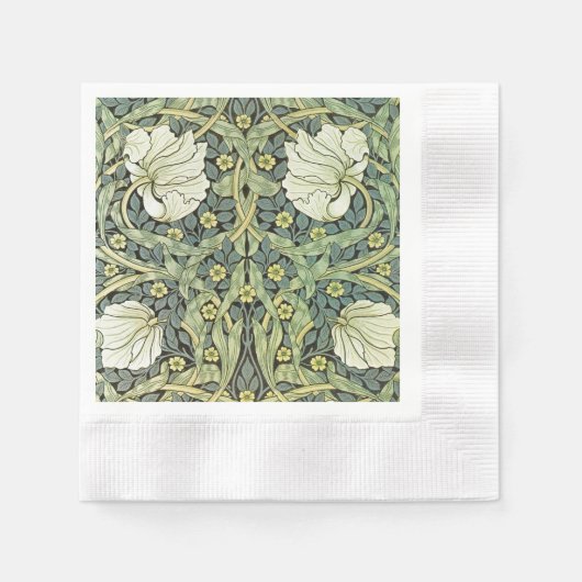 Serviette En Papier Pimpernel White Poppies William Morris (Devant)
