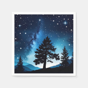 Serviette En Papier Pin céleste Aquarelle Ciel nocturne