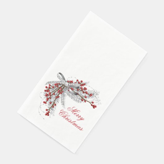 Serviette En Papier Pin de Noël et baies (Coin)