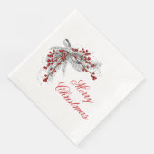 Serviette En Papier Pin de Noël et baies (Coin)