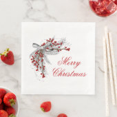 Serviette En Papier Pin de Noël et baies (En situation)