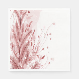 Serviette En Papier Pin de Noël Rouge Décoration Neige Belle