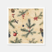 Serviette En Papier Pin de Noël sur Parchemin Découpage (Devant)