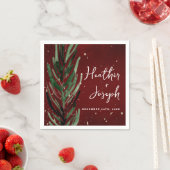 Serviette En Papier Pin d'hiver et Mariage de Noël Gold (En situation)