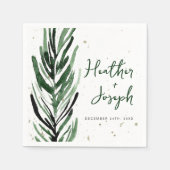 Serviette En Papier Pin d'hiver et Mariage de Noël Gold (Devant)