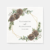 Serviette En Papier Pin d'hiver rustique Mariage de verdure (Devant)
