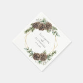 Serviette En Papier Pin d'hiver rustique Mariage de verdure (Coin)