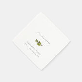 Serviette En Papier Pin Élégant Minimal Branche Tout âge Anniversaire (Coin)