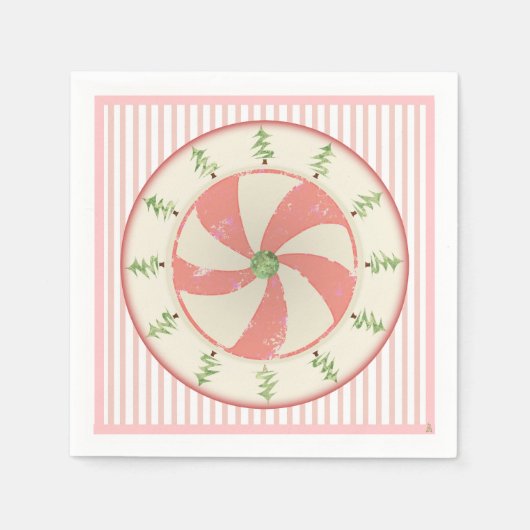 Serviette En Papier Pin et menthe poivrée (Devant)