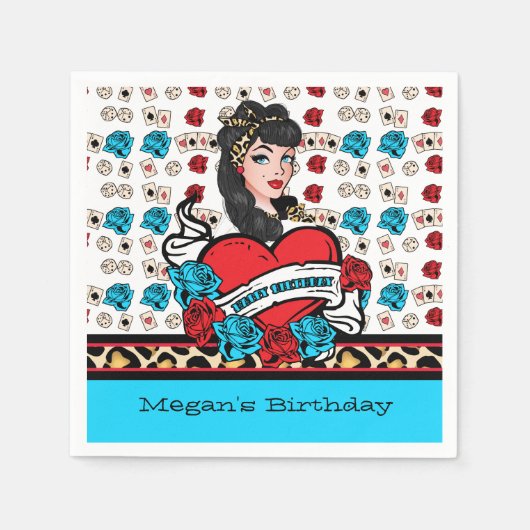 Serviette En Papier Pin-up, Rock-A-Billy (Devant)