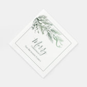 Serviette En Papier Pin vert moderne personnalisé Noël unique (Coin)