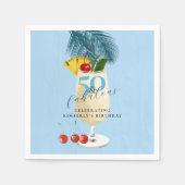 Serviette En Papier Pina Colada Cherry Cocktail 50e fête d'anniversair (Devant)