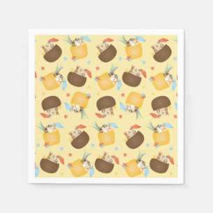 Serviette En Papier Pina Colada Pineappy Chiens de noix de coco Motif