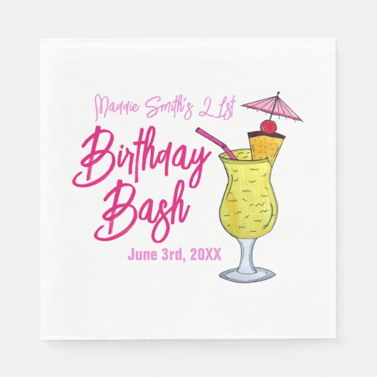 Serviette En Papier Piña Colada Puerto Rican Pineapple Cocktail Party (Devant)