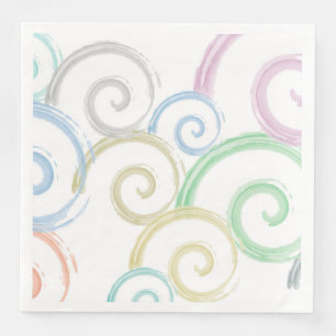 Serviette En Papier Pinceaux à aquarelle tendance modernes et cool