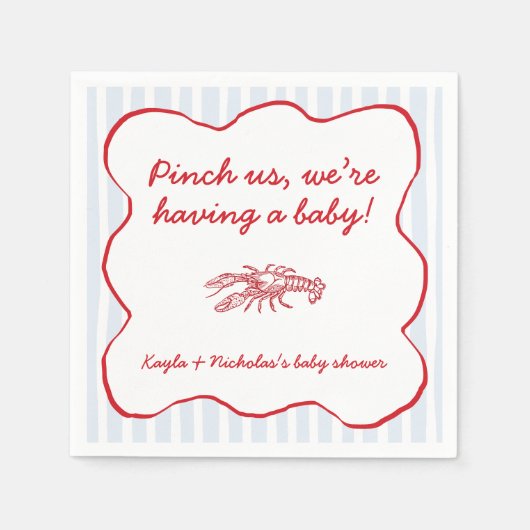 Serviette En Papier Pinch Us Crawfish Boil Baby shower Sud (Devant)