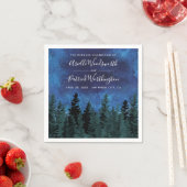 Serviette En Papier Pine Arbres Aquarelle Rustique Mariage serviettes (En situation)