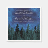 Serviette En Papier Pine Arbres Aquarelle Rustique Mariage serviettes (Devant)