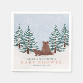 Serviette En Papier Pine Arbres Bébé Ours Baby shower d'hiver (Devant)