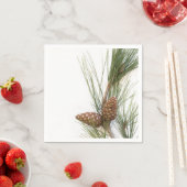 Serviette En Papier Pine branch and cones (En situation)