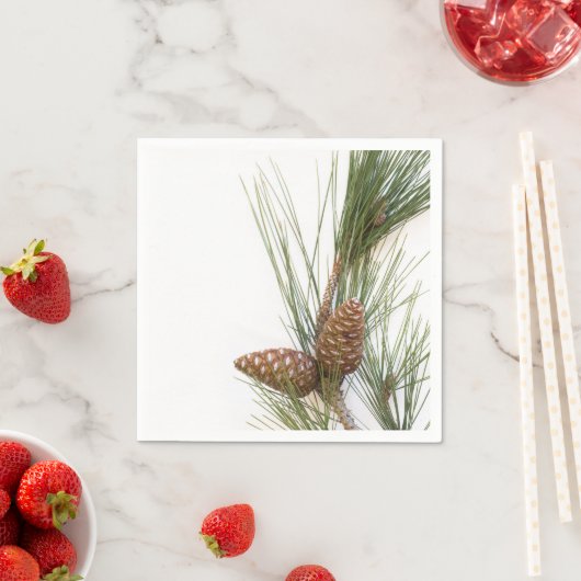 Serviette En Papier Pine branch and cones (En situation)