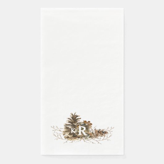 Serviette En Papier Pine Cone Monogram Serviettes invités (Devant)
