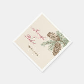 Serviette En Papier Pine Cone Nature sur Crème Mariage Napkin (Coin)