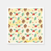 Serviette En Papier Pine Cones et Motif de Noël Holly (Devant)