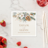 Serviette En Papier Pine d'hiver Fleur Floral Jardin Mariage (En situation)