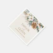Serviette En Papier Pine d'hiver Fleur Floral Jardin Mariage (Coin)