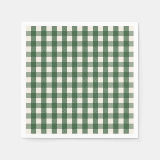 Serviette En Papier Pine Needle Lane - Pine Green Gingham Pattern (Devant)