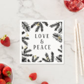 Serviette En Papier Pine Noire & Or et Berries Holiday (En situation)