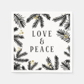 Serviette En Papier Pine Noire & Or et Berries Holiday (Devant)