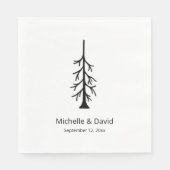 Serviette En Papier Pine Rustique Boho moderne Mariage Décontracté (Devant)