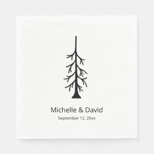 Serviette En Papier Pine Rustique Boho moderne Mariage Décontracté (Devant)