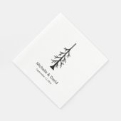 Serviette En Papier Pine Rustique Boho moderne Mariage Décontracté (Coin)