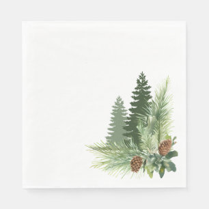 Serviette En Papier Pine Tree 6,5x6,5 Déjeuner