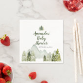 Serviette En Papier Pine Tree Adventure Mountain Baby shower serviette (En situation)