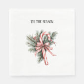 Serviette En Papier Pine Tree Candy Cane Red Christmas (Devant)