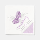 Serviette En Papier Pine violette cône d'hiver serviettes de mariage (Devant)