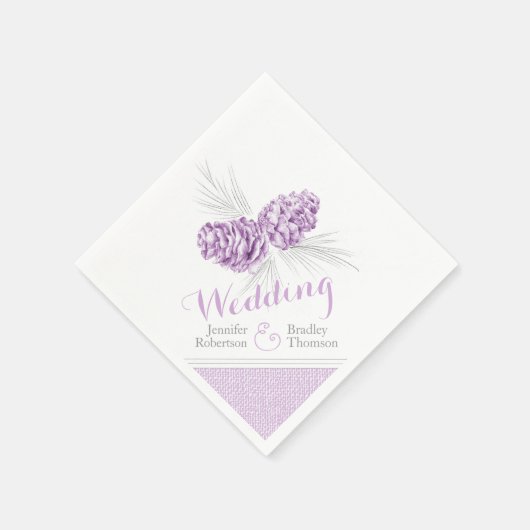 Serviette En Papier Pine violette cône d'hiver serviettes de mariage (Coin)