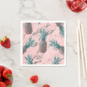 Serviette En Papier Pineappa Pink Marble Swirl Parti moderne (En situation)