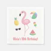 Serviette En Papier Pineappa Watermelon Flamant rose Summer Party Napk (Devant)