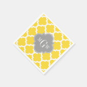 Serviette En Papier Pineapple Moroccan #5 Dk Gray 3 Première monogrami (Coin)