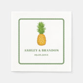 Serviette En Papier Pineapple Tropical Beach Coastal Retro Wedding (Devant)