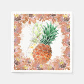 Serviette En Papier Pineapple, watercolor. (Devant)
