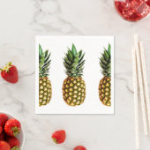 Serviette En Papier Pineappy imprimer papier tropical serviettes de fê (En situation)