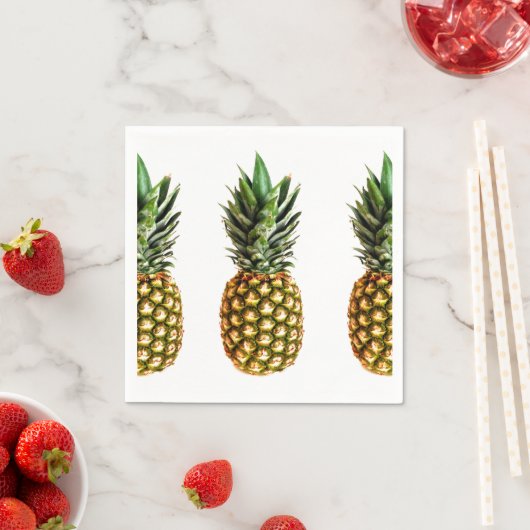 Serviette En Papier Pineappy imprimer papier tropical serviettes de fê (En situation)