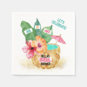 Serviette En Papier Pineappy Palm Tropical Beach Fête des mariées (Devant)