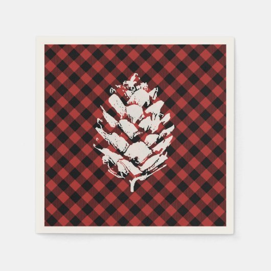 Serviette En Papier Pinecone Plaid Buffalo (Devant)